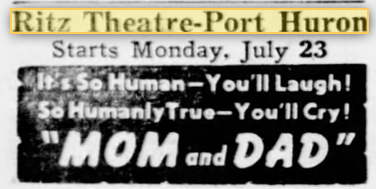 Ritz Theatre - 1945 Ad (newer photo)